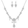 LOYALLOOK Costume Jewelry for Women Necklaces CZ Teardrop Bridesmaid Earrings Rhinestone Necklace Wedding Jewelry for Bride