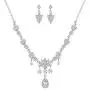 LOYALLOOK Costume Jewelry for Women Necklaces CZ Teardrop Bridesmaid Earrings Rhinestone Necklace Wedding Jewelry for Bride