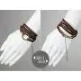 SPUNKYsoul 5 Wrap Leather Circle Bracelet Brown for Women Collection (Brown) SPUNKYsoul 5 Wrap Leather Circle Bracelet Brown for Women Collection (Brown)