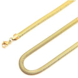 MOWOM 6.0mm Wide Silver Gold Color Mens Chain Necklace for Women Boys Kids Water Resistant Stainless Steel Snake Men Necklace Chain Link Necklace Thin
