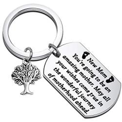 FUSTMW Pregnant Mom Gifts New Mom Keychain Mommy Gifts Mama to be an Amazing Mother First Time Mom Jewelry