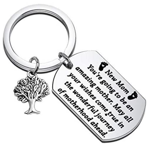 FUSTMW Pregnant Mom Gifts New Mom Keychain Mommy Gifts Mama to be an Amazing Mother First Time Mom Jewelry