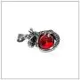 Heavstjer Punk Rock Stainless Steel Dragon Pendant Crystal Ball Necklace,24inches Link Chain