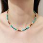 Yalice Boho Choker Necklace Chain Rainbow Seed Bead Necklaces Jewelry for Women and Girls