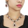 MUCH-MORE Indian Bollywood Bridal Necklace Earring with Maang Tikka Gold Tone Jewelry Set for Women