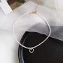 REQU Girl Women Korean Wild Pearl Necklace Trendy Clavicle Chain with Love Heart Pendant Choker Fashion Jewelry