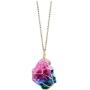Challyhope Natural Rainbow Stone Healing Crystal Rock Quartz Pendant Necklace Birthstone Gold Plated Full Wire Wrap Gemstone Necklace Jewelry