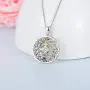 YAFEINI Chakra Necklace Yoga Open Lotus Flower Mandala Pendant Crystal Necklace 925 Sterling Silver Jewelry Gifts Spiritual Gifts for Women Girls