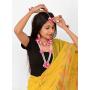 Zephyrr Traditional Floral Fashion Jewellery Neckalce Set, Earrings, Maang Tiika, Bracelet, Ring For Women Haldi, Mehendi, Baby Shower Occasion