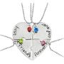 SIVITE Best Friends Forever and Ever Necklace with Crystal Broken Heart Charm Pendant Set Friendship Necklace