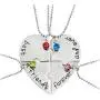 SIVITE Best Friends Forever and Ever Necklace with Crystal Broken Heart Charm Pendant Set Friendship Necklace