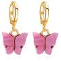 5 Pairs Butterfly Earrings Acrylic Gold Colored Drop Earrings Sweet Colorful Animal Butterfly Stud Earrings Boho Delicate Insect Dangle Earrings Party Jewelry for Women Girl