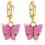 5 Pairs Butterfly Earrings Acrylic Gold Colored Drop Earrings Sweet Colorful Animal Butterfly Stud Earrings Boho Delicate Insect Dangle Earrings Party Jewelry for Women Girl