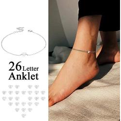 FaithHeart Women Anklet with Initials Stainless Steel/18K Gold Plated Letter Ankle Bracelet for Teen Girls Summer Jewelry-Can Engrave