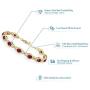 Gem Stone King 12.62 Ct Oval Red Created Ruby 18K Yellow Gold Plated Silver 7 Inch Bracelet With 1 Inch Extender 7 inch with 1 inch Extender