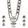Zephyrr Afghani/Turkish Necklace Earrings Set Silver Tone Casual Daily Wear Statement Jewelry for Women JAN-1976 Zephyrr Afghani/Turkish Necklace Earrings Set Silver Tone Casual Daily Wear Statement Jewelry for Women JAN-1976