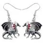 Enamel Alloy Dinosaur Fantasy Dragon Earrings Drop Dangle Unique Animal Jewelry For Women Kids