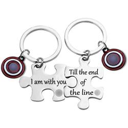 Avengers Inspire Gift I Am with You Till The End of The Line Puzzle Keychain Captain America Shield Charm Avengers Jewelry for Teens