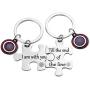 Avengers Inspire Gift I Am with You Till The End of The Line Puzzle Keychain Captain America Shield Charm Avengers Jewelry for Teens