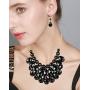 LOYALLOOK Fashion Bib Chunky Necklace Floating Bubble Collar Necklaces Teardrop Earring Necklace Vintage Statement Jewelry Set,4 Set