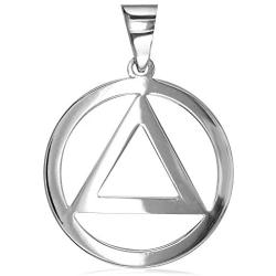 Medium AA Sobriety Charm in Sterling Silver