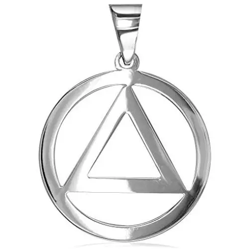 Medium AA Sobriety Charm in Sterling Silver