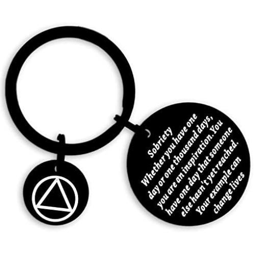 Kivosliviz Sober Gifts Keychain Na Recovery Gifts for Alcoholics Recovering Sober Jewelry Sobriety Keychain