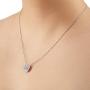 La4ve Diamonds 1/2 Carat Stunning Diamond, Pave-Set 925 Sterling Silver Round-Cut Diamond Cushion Halo Pendant Necklace (I-J, I2-I3) Real Diamonds for Women and Girls with Gift Box Included