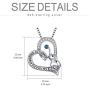 AOBOCO 925 Sterling Silver Elephant Mother Daughter Love Heart Pendant Necklace with Austrian Crystal