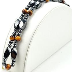 PURPLE WHALE Fashion Jewelry Men Women Magnetic Hematite Twist Bead Tiger Eye Gemstone Necklace - 91183