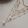 fxmimior Gold Pearls Pendant Layering Choker Necklaces Long Y Necklace Chain Jewelry for Women and Girls Tier 5