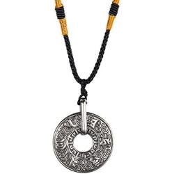 JAJAFOOK Mens Stainless Steel Tibetan Buddhist Mantra Om Mani Padme Hum Prayer Pendant Necklace