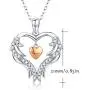 Angel Wing Heart Necklaces for Women 925 Sterling Silver Love Pendant Necklace with CZ Jewelry Gift for Mother/Wife/Sister
