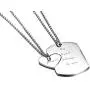 VNOX Stainless Steel My Heart Belongs to You&Forever Dog Tag and Heart Couples Necklace Set