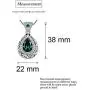 AILUOR Fashion Waterdrop Crystal Jewelry Set, Retro Vintage Celtic Knot Waterdrop Green Gemstone Water Drop Pendant Necklace Stud Earrings Jewelry Set for Women Mother Bridal Wedding