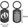 KUIYAI Electrician’s Prayer Dog Tag Necklace Keychain Lightning Bolt Necklace Keychain Lineman Gift for Dad Husband Boyfriend