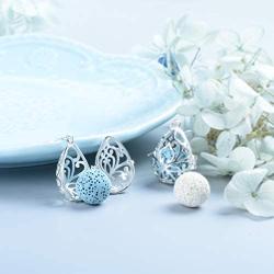 INFUSEU Essential Oil Diffuser Dangling Earrings with 14pcs Lava Rock Stones for Women Aromatherapy Jewelry Unique Gifts