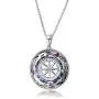 AOBOCO Compass Necklace Sterling Silver Circle Pendant Necklace with Color-changed Crystal, Birthday Graduation Jewelry Gift for Women Men Girls AOBOCO Compass Necklace Sterling Silver Circle Pendant Necklace with Color-changed Crystal, Birthday Graduation Jewelry Gift for Women Men Girls