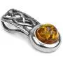 Ian and Valeri Co. Amber Sterling Silver Round Celtic Style Small Pendant