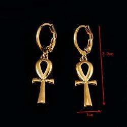 Egyptian Jewelry Men Women 18K Gold Plated Vintage The Key of The Nile Ankh Cross Pendant Necklace