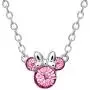 Disney Minnie Mouse Crystal Birthstone Silver Plated Pendant Necklace