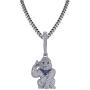 GUCY Iced Out Gold Plated Big Monkey Chain Animal Pendant Necklace Men Stainless Steel Rope Chain
