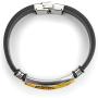 Amber Leather Bracelet - Square Wrap in a Gift Box - Stainless Steel Adjustable - Amber Culture
