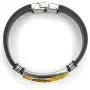 Amber Leather Bracelet - Square Wrap in a Gift Box - Stainless Steel Adjustable - Amber Culture