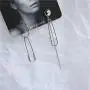 Asymmetric Safety Pin Chain U Shaped Long Tassels Dangle Earrings for Women Circle Drop Earrings Long Chain Punk Jewelry