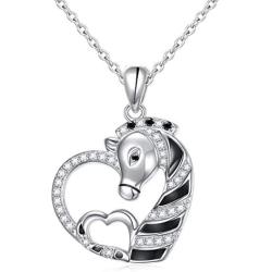 Sterling Silver Animal Necklace for Women Zebra Panda Pendant Necklace