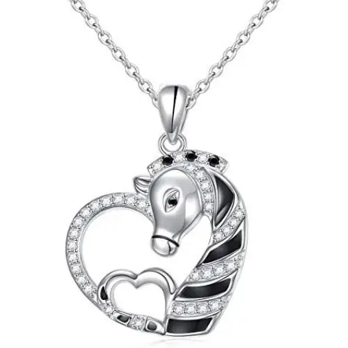 Sterling Silver Animal Necklace for Women Zebra Panda Pendant Necklace