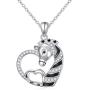 Sterling Silver Animal Necklace for Women Zebra Panda Pendant Necklace