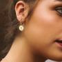 Dangle Initial Earrings for Women, 14K Gold Plated S925 Sterling Silver Post Tiny Dainty Huggie Earrings Letter CZ Huggie Hoop Earrings for Women Teen Girls
