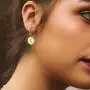 Dangle Initial Earrings for Women, 14K Gold Plated S925 Sterling Silver Post Tiny Dainty Huggie Earrings Letter CZ Huggie Hoop Earrings for Women Teen Girls